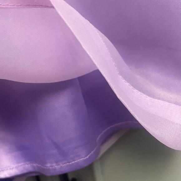 TCEC New Purple Lavender Spring Shorts Size Large Chiffon Overlay - Picture 3 of 5